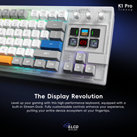 Clavier mécanique programmable semi-transparent MiraBox K1Pro avec touches à écran LCD