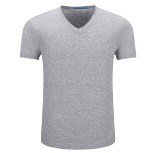 Vêtements pour hommes en gros, t-shirt à manches courtes, coupe ajustée, décontracté, respirant, col en V, haut à manches courtes, chemises - Product Image 1