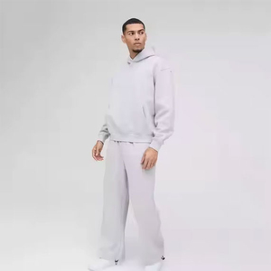 Best Quality Men's Winter Sportswear Custom <b>Oversized</b> <b>Sweatpants</b> Hoodie with Dropshoulder Printed Solid Pattern 100% Cotton - Product Image 4