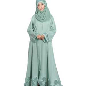 Robe en satin de luxe personnalisée pour adultes vente en gros Petite abaya vêtements islamiques pour femmes de Dubaï faits à la main manches longues hautes gratuites - Product Image 1