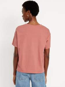 Sustainable Fashion <b>eco</b>-friendly V-neck Customizable Women T=shirt breathable fabric summer essential Cotton T-shirt for women - Product Image 2