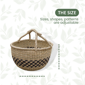 Panier de rangement décoratif en jonc de mer africain fait à la main de haute qualité avec poignée Nouveau design pour une utilisation à domicile dans la cuisine - Product Image 3