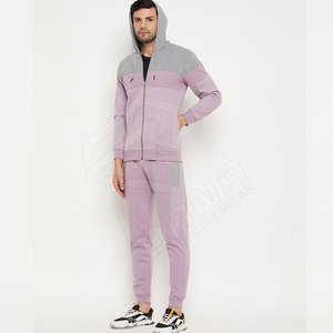 Chándal deportivo de algodón con logotipo personalizado hecho en fábrica con capucha para hombre con pantalón inferior ajustado - Product Image 4