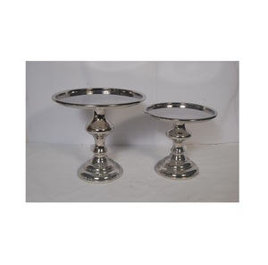 Fête d'anniversaire célébrant l'utilisation vaisselle supports à gâteaux vente chaude matériel en laiton forme ronde brillant gâteau serveur support - Product Image 2