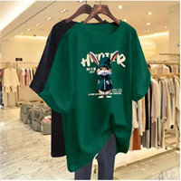 T-shirts décontractés pour femmes grandes tailles 100 % coton à manches bouffantes et col rond – Écologiques, respirants, séchage rapide, anti-boulochage, 180 g