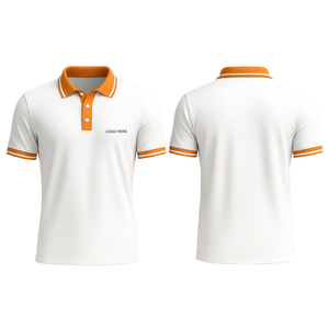 Poliéster Spandex 50D 95% Algodón +5% Spandex Tejido de Punto FMF Impresión por Transferencia de Calor/Bordado Manga Corta para Camiseta Blanco Naranja - Product Image 6