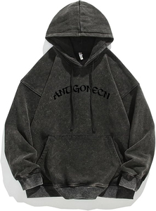 เสื้อฮู้ดโอเวอร์ไซส์ผู้ชายผ้าคอตตอนซักได้พิมพ์ลายออกแบบได้ตามต้องการสไตล์สตรีทแวร์ระบายอากาศได้ดี - Product Image 2