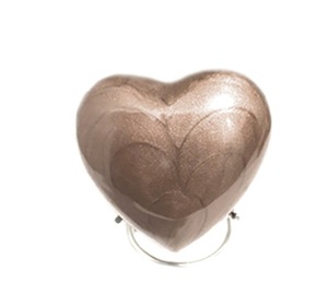 Urna Conmemorativa de Latón en Forma de Corazón, Mini Urna de Cremación de Alto Brillo, Caja Premium con Soporte Incluido, Nuevo Diseño, Urnas de Metal para Cenizas Humanas - Product Image 1