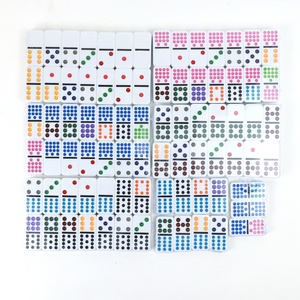 Nhà Máy Tùy Chỉnh Đôi <span class=keywords><strong>15</strong></span> Domino Gạch Thiết Lập 136Pcs Trắng <span class=keywords><strong>Dominoes</strong></span> Màu Dot Mỗi Thiết Lập Biểu Tượng Tùy Chỉnh Cho Hội Đồng Quản Trị Cờ Bạc Trò Chơi - Product Image 6