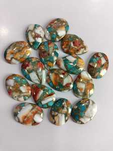 หินสีเทอร์ควอยซ์ทองแดงแร่หอยนางรมแร่เทอร์ควอยซ์ขนาด AAA หินพลอยเทอร์ควอยซ์แบบประณีตสำหรับการทำเครื่องประดับ - Product Image 2