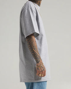 T-shirt personnalisé pour hommes, épaules tombantes, coupe ample et manches courtes, fournisseur OEM de vêtements de rue en coton doux - Product Image 3