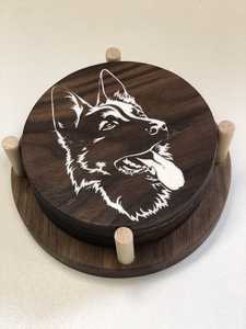 Posavasos cuadrado de bambú con borde vivo de 10cm, resina de madera epoxi, resina clásica redonda en blanco, estilo Esmeralda azul río - Product Image 2