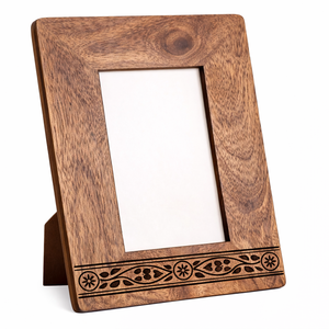 NEW ARRIVAL Wooden <b>Photo</b> <b>Frame</b> with Geometric Laser Engraving Perfect for Modern Home Decor and Displaying Memories - Product Image 3