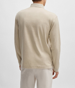 Polo blanc sans boutons à manches courtes et à ourlet côtelé coupe ajustée pour homme, léger, en coton coloré pour l'été avec logo personnalisé - Product Image 6