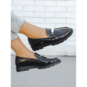 รองเท้าผู้หญิงสไตล์ Preppy College ยี่ห้อ SEASTAR ประดับคริสตัล พื้นหนา สวมแบบสลิปออน เหมาะสำหรับใส่เที่ยวข้างนอก ทำงาน หรือในโรงแรม รุ่น CM15 - Product Image 2