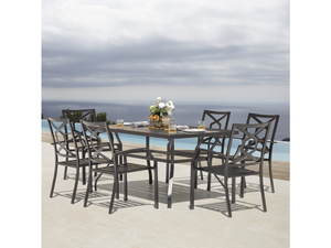 Ensemble de table à manger moderne et robuste en fonte de fer, chaises de jardin confortables, pour cour, salon, extérieur, hôtel, villa, hôpital - Product Image 5