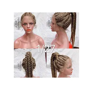 8 Braids 1/27 1B 1/99j 27/613 1/30 1b/613 Ready ship attractive design hand tied lace Front braided Quality wig Synthetic