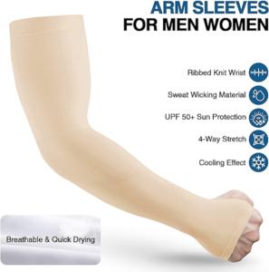 Trendmalls Boldfit UV/Sun Protection Strecheble Full Arm Sleeves pour hommes et femmes (A02-Beige) - Product Image 2