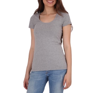 T-shirts pour femmes en coton 100% en gros, respirants, grande taille, décontractés, unis, col rond, manches courtes, 180g, logo personnalisé BD - Product Image 2