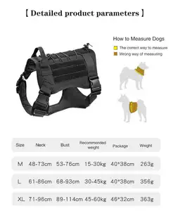 Guinzaglio per imbracatura da addestramento per cani con gilet tattico personalizzato all'ingrosso della fabbrica con collare imbracatura per cani con un Set