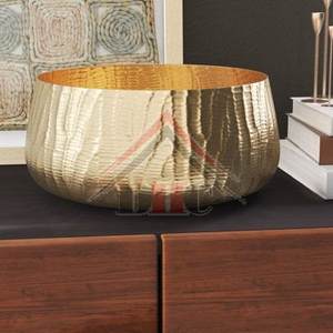 Pot de fleurs en métal finition laiton de luxe, pot de fleurs doré, pot décoratif d'intérieur, pot de jardin, ensemble de pots décoratifs de luxe pour la maison, vente en gros - Product Image 2