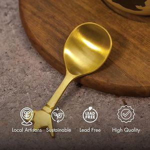 ช้อนและช้อนตวงทำจากทองเหลืองชุบทองสำหรับงานปาร์ตี้ช้อนกาแฟดีไซน์หัวใจงานตามสั่ง - Product Image 3