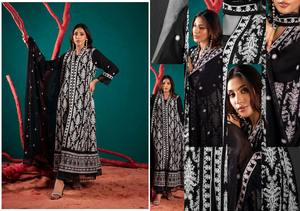 Marque populaire Readymade Gown Avec Pantalon dames Designer readymade Costumes pour femmes Brodé readymade partywear Costumes - Product Image 2