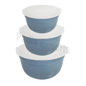 Tazón con tapa Juego de cuencos mezcladores de acero inoxidable de 3 piezas Juego de cuencos - Product Image 1