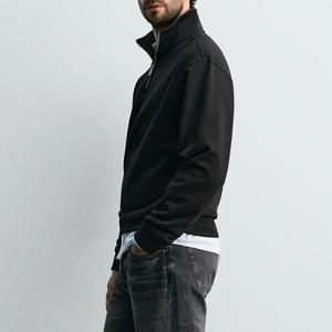 Sweat-shirt pour homme, col montant, service OEM, prix de gros, respirant / matière ajustable, manches longues avec poignets et ceinture côtelés - Product Image 3