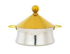 Olla caliente aislada para servir alimentos decorativa curvada a mano para boda, cena, fiesta, cazuela de acero inoxidable, olla caliente para servir - Product Image 4