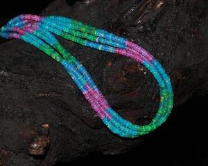 3-5mm Natural Ethiopian Fire Opal Beaded 925 <b>Silver</b> <b>Necklace</b> 18 Inches AAA <b>Handmade</b> Ethnic Gift Jewelry - Product Image 3