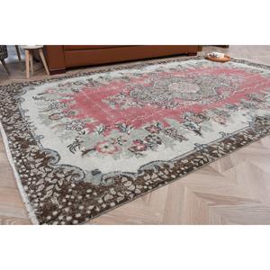 พรมขนาด 5.4x9.3 ฟุต, พรมวินเทจ, พรมขอบผ้าขนสัตว์สีแดงตุรกี - Product Image 1