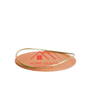 Plateau de service en verre avec bordure dorée, design rectangulaire poli, idéal pour la table et les cadeaux - Product Image 6