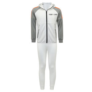 Printemps-Automne Jogging Hommes Survêtement Sweatshirts Deux Pièces Fermeture Éclair Up Personnalisé Slim Fit Casual Running Set - Product Image 1