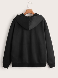 Sweat à capuche unisexe à fermeture éclair de haute qualité avec motif strass Design à épaules tombantes entièrement personnalisable pour les hommes-Vêtements d'hiver - Product Image 2