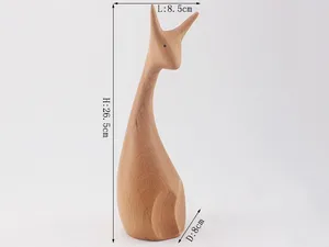 Diseño elegante Reno Mango Madera Reno Navidad Decoración Animal escultura Mesa Festival Decoración con soporte - Product Image 5