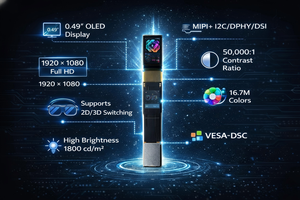 0,49 İnç 1920x1080 MIPI Mikro-OLED Ekran Modülü ve AR/VR ve Sürükleyici Uygulamalar için HD MI Monoküler Çözüm - Product Image 2