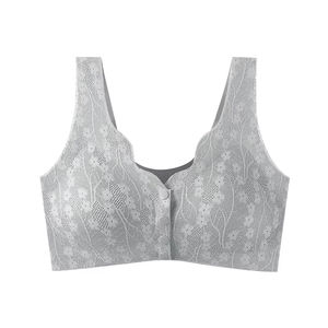 Soutien-gorge de sport pour femme de haute qualité, maintien élevé, col carré simple, 2 couleurs, dentelle sur le devant, logo, respirant, transfert thermique, pour gym et yoga - Product Image 1