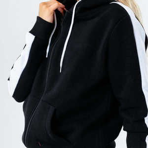 Broderie délavée recadrée Sport Street Wear Logo personnalisé fermeture éclair deux 2 pièces pantalons de survêtement et sweat à capuche ensemble Joggers survêtements femmes - Product Image 4