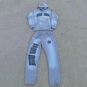 Ensemble survêtement personnalisé en coton brodé pour homme, vêtements d'extérieur, ensemble de jogging pour homme, survêtements vierges - Product Image 4