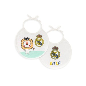 Lot de 2 bavoirs ronds en coton blanc avec cintre - Product Image 1