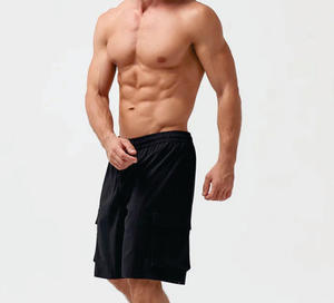 Pantalones cortos deportivos para correr impermeables de secado rápido para hombre, cómodos pantalones cortos de Fitness con cintura elástica, sólidos para correr, entrenamiento de gimnasio personalizado - Product Image 5