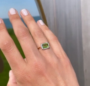 925 Sterling <b>Silver</b> Gold Plated Vintage Green Peridot Engagement <b>Ring</b> Handmade Bezel Setting <b>Emerald</b> Cut Gemstone Direct Seller - Product Image 5