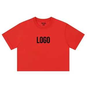 Camiseta recortada de gran tamaño personalizada de algodón pesado liso de 300 Gsm de alta calidad para hombres, estilo cuadrado - Product Image 6