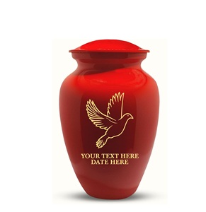 Urna Funeraria Personalizada para Cenizas Humanas, Adultos, Hombres y Mujeres, Grabada en Metal con Nombre, Fecha, Forma de Lápida, Color Rojo, Tamaño Personalizado - Product Image 4