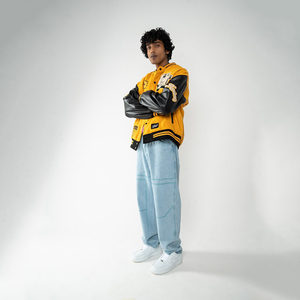 Veste universitaire de baseball Letterman en laine pour hommes, veste à col montant de grande taille style de la rue pour l'hiver, tissu à l'avant, vente en gros - Product Image 1