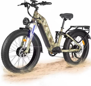 Vélo électrique pour adultes, double moteur, batterie lithium 12V 70Ah, frein à disque, cadre en aluminium, 12 vitesses, 24 pouces, longue portée, vélo tout-terrain pour la chasse - Product Image 1
