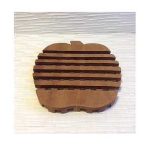 Attractive Popular Design Manufacture Solid <b>Wood</b> <b>Trivets</b> apple Shaped Table Kitchen Accessories Top Selling - Product Image 1