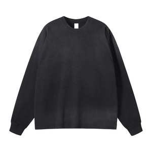 Fashion Casual Oversized Hoodie Vintage Washed Gradient Men's <b>shirts</b> Crew <b>T</b>-<b>shirt</b> <b>Long</b> <b>Sleeve</b> Thick 380gsm Unisex - Product Image 4