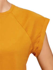 Nuevas camisetas de algodón 100% ecológicas, venta al por mayor, logotipo personalizado, transpirable, manga larga, cuello redondo ajustado para mujer - Product Image 5